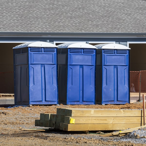 what is the expected delivery and pickup timeframe for the portable toilets in Harrah Washington